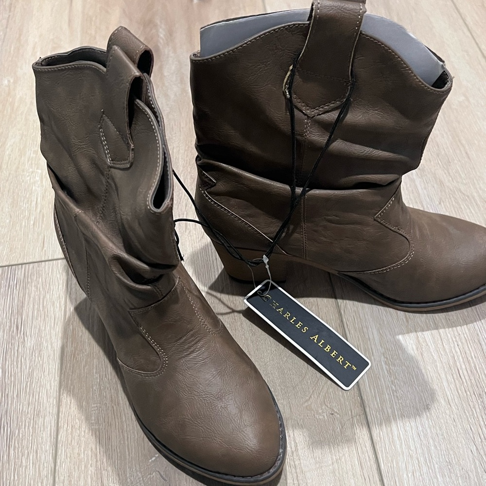 Brown Heeled Boots for Women - Picture 4 of 4